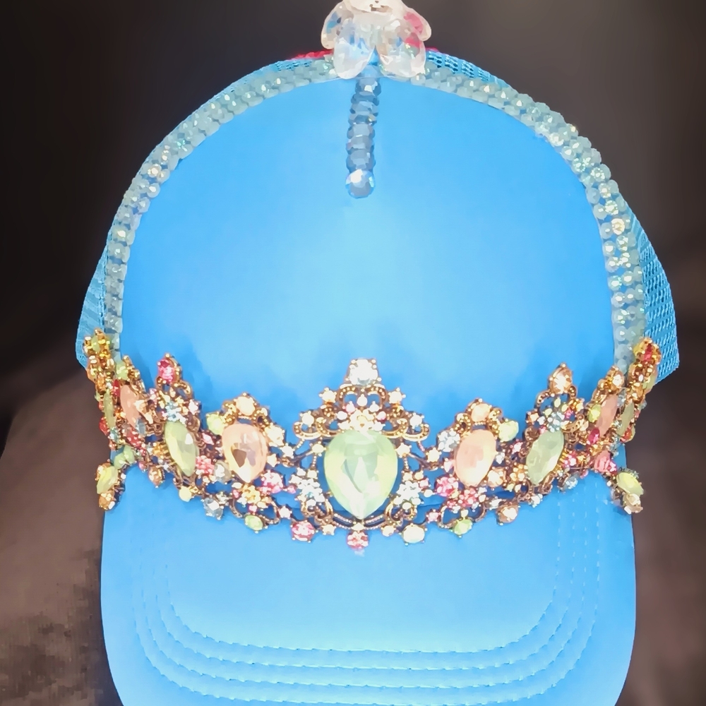 Embellished Blue Kids Cap